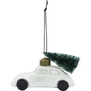 House Doctor Julepynt Car Hvid Sølv