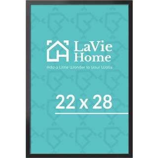 Lavie Home 22x28 Billedramme til vægvisning 22x28 Sort billedramme med HD Plexiglas 22 x 28 plakatramme 1 Pakningsdisplay Ramme til lodret eller