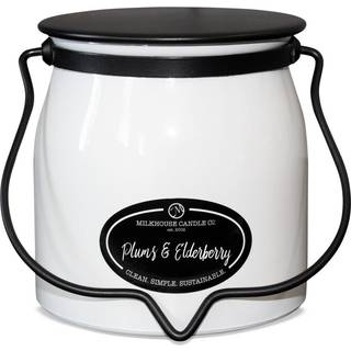 Milkhouse Candle Company Plums & Elderberry Creamery Collection Duftende soja stearinlys: smør jar stearinlys 16 ounce