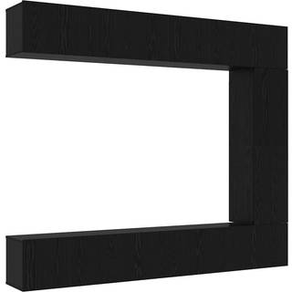 Tv-Møbelsæt 5 Dele Sort Eg 100 X 30 X 30 Cm Konstrueret Træ