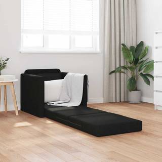 Gulvsovesofa med pude Sort 74 x 77 x 81 cm Stof
