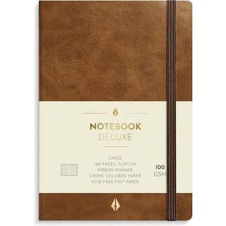 Burde Deluxe Notesbog | A6 | Linj. | Brown