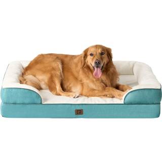 EHEYCIGA Ortopdiske hundesenge til ekstra store hunde Vandtt Memory Foam XL kledyrsseng med sider Skridsikker bund og ggekasse skum Stor hund