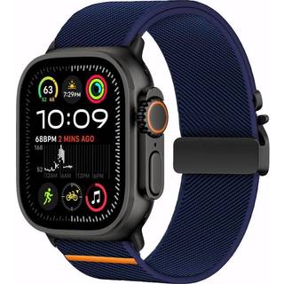 Apple Watch (42 / 44 / SE / 45 / 46 / 49mm) - Tech-Protect Nylon Rem m. Metallås - Blå