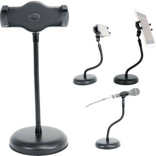 Rockville iSTAND 9 desktop svanehals stativ v?gtet base Justerbar mikrofon klip Telefon/tablet holder Webcam Adapter Perfekt til podcasting strea