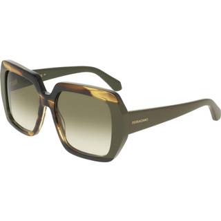 Ferragamo Kvinde SF2081S 322 Solbriller Acetat Grøn Grøn Firkantet Normal Skygge