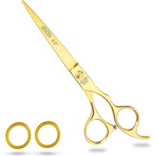 Nixcer professionel hrklippende saks (6,5 tommer) til frisrer - 100 % japansk stl Ergonomisk design offset greb Universal ngle skruejustering