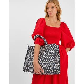 Accessorize Accessorize Blue Geometric Print Textile Handbag