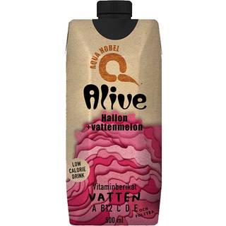 Aqua Nobel Vitaminberiget Kildevand Alive, Hindbær & Vandmelon, 500 ml