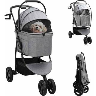 Sammenklappelig kæledyrsvogn Indstillelig Grå 78 x 54 x 101 cm