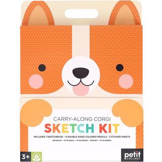 Petit Collage Carry-Along Corgi Sketch Kit - Notesblok