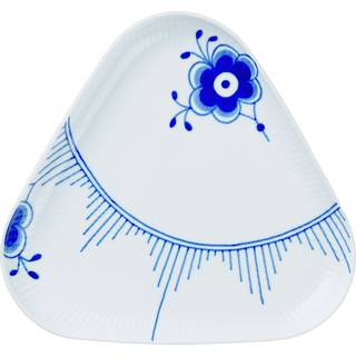 Royal Copenhagen Blå Mega Riflet Trekantet fad, 23 cm