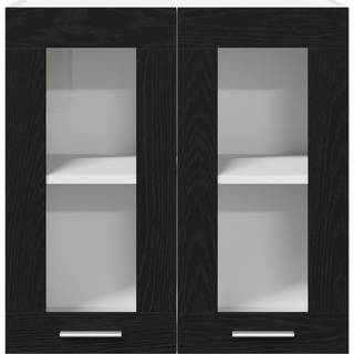 Hængende glas skab Riga Sort eg 60 x 31 x 60 cm Konstrueret træ