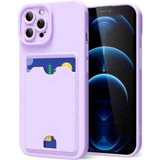 oakxco til iPhone 12 Pro Max etui med kortholder Sdt silikone pung telefonetui med kreditkortspalte Bldt gummi Tynd slank pung til kvinder Mnd