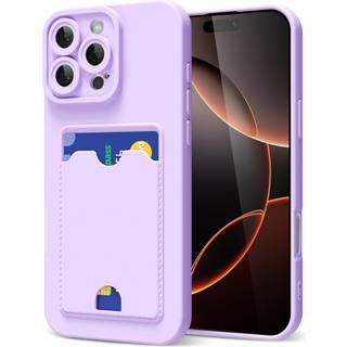 oakxco til iPhone 16 Pro-etui med kortholder Sdt silikone-pung-telefon-etui med kreditkortspalte Bldt gummi tyndt tyndt pung til kvinder Mnd m