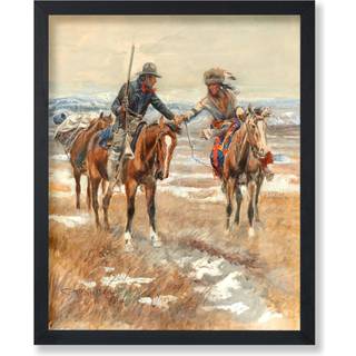 Affisch Master Vintage En tveksam handskakning Målning Affisch - Retro Western Print - Horite Art - Gift for Men & Women - Great Decor for Living