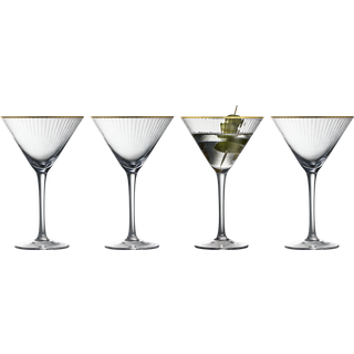 Palermo Gold Martiniglas 4 stk. fra Lyngby Glas - Klar farve - Glas med guldkant