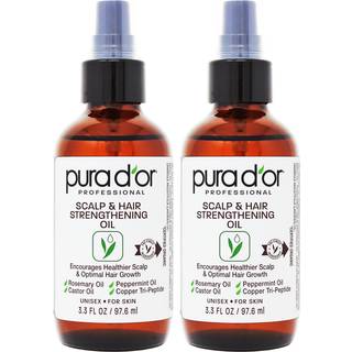 PURA D'OR Hovedbunds- og hrstyrkende olie (3,3 oz x2 = 6,6 oz) Understtter optimal vkst Reducer brud, nrer rdder for sundere fyldigere tykke