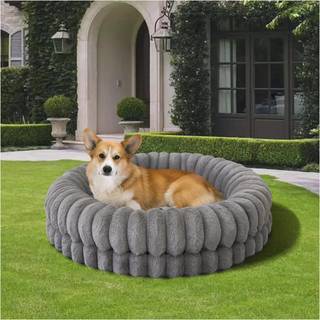 BALANCE Luksus Donut Hundeseng 30 Tommer Rund Hundeseng Mellemstrrelse Hunde Vaskbar ggekasse Skum Beroligende Hunde Seng til Kledyr med Anti-