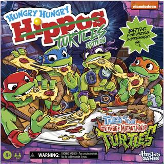 Hungry Hungry Hippos: Teenage Mutant Ninja Turtles Edition Spil | Alder 4 og op | 2 til 4 spillere | Brtspil til brn | Gaver til frskolebrn (