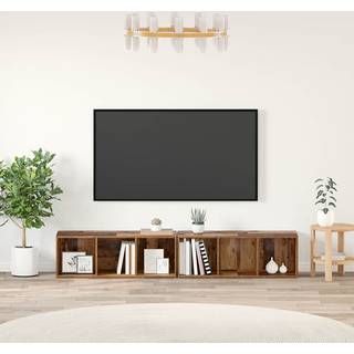 TV-møbelsæt 2 pcs Gammelt træ 37 x 35 x 107cm Konstrueret træ