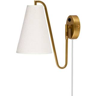 Globen Lighting Lou Væglampe Bouclé Hvid/Messing