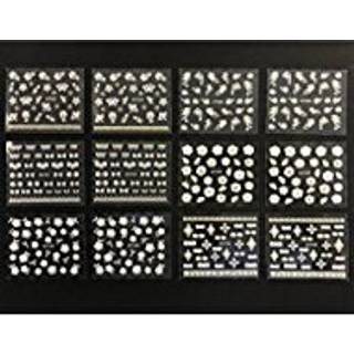 Allyshed 50 ark Vita blommor och bågar med guld strass nagelklistermärken nagelkonst 3D nagel dekaler