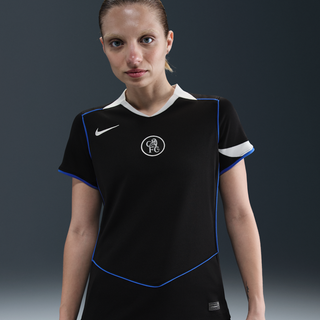 Chelsea FC 2025/26 Stadium Third Nike Dri-FIT Total 90 Replica-fodboldtrøje til kvinder - sort - S (EU 36-38)