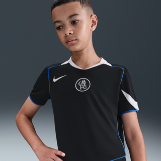 Chelsea FC 2025/26 Stadium Third Nike Dri-FIT Total 90-replica-fodboldtrøje til større børn - sort - XL