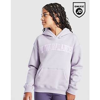 New Balance Girls' Varsity Overhead Hoodie Junior, Lilla - 8-9Y