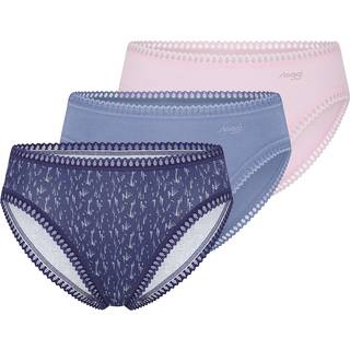 Sloggi 3-pak GO Crush High Leg Briefs - Pink/Blue - X-Small