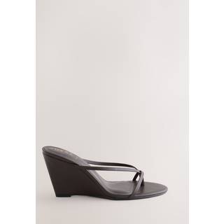 Next Chocolate Brown Toe Thong Wedge Heels