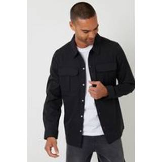 Threadbare Threadbare Black Cargo Pocket Shacket