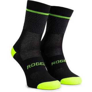 Rogelli Hero 2 Cykelstrømper Sort/Fluorescerende Grøn - Skostørrelse 44-47