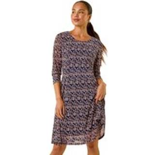 Roman Roman Natural Petite Ditsy Floral Print Stretch Dress - 10