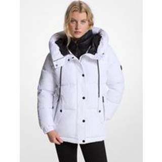 MK Quilted Hooded Puffer Jacket - White - Michael Kors