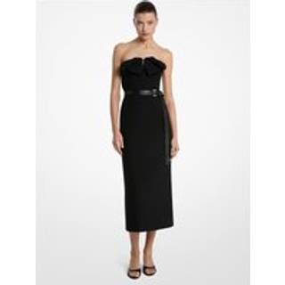 MK Wool Gabardine Origami Strapless Sheath Dress - Black - Michael Kors - EU 36
