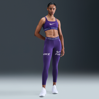 Nike Pro-7/8-leggings med meshpanel, grafik og en mellemhøj talje til kvinder - lilla - S (EU 36-38)