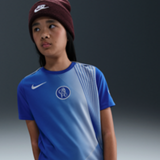 Chelsea F.C. Academy Pro Third Nike Dri-FIT-opvarmningstrøje til fodbold til større børn - blå - S