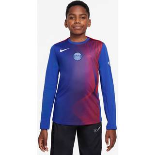 Langærmet Paris Saint-Germain Academy Pro Third Nike Dri-FIT Total 90-fodboldopvarmningstrøje til større børn - blå