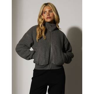 South Beach South Beach Fleece Back Imiteret Lammeskinds Afkortet Jakke