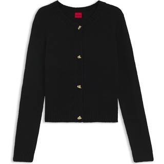 Strikket cardigan med guldfarvede knudeknapper