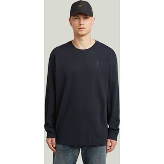 Back Embro Text Loose T-Shirt - Dark blue - Men