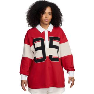 Langærmet Nike -polotrøje med grafik til kvinder - rød - L (EU 44-46)