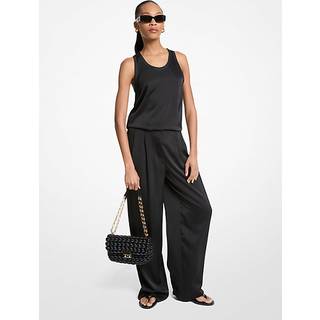 MK Drapey Satin Wide Leg Trousers - Black - Michael Kors - EU 32