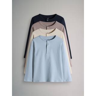 The Set The Set Multi 4 Pack Henley Long Sleeve T-Shirts