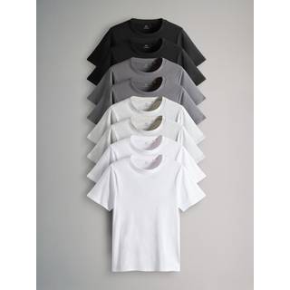 The Set The Set Multi Coloured 8 Pack Slim Short Sleeve T-Shirts