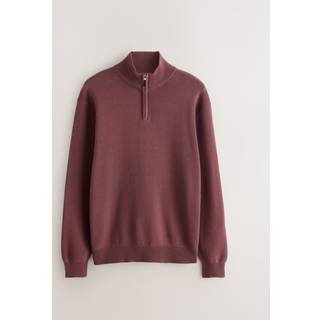 Next Rose Pink Plain Regular Fit Premium Quarter Zip Jumper