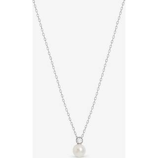 Simply Silver Simply Silver 925 Sterling Silver Cubic Zirconia Besel Pearl Drop Pendant