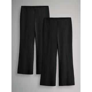 The Set The Set Black 2 Pack Ponte Wide Leg Trousers
